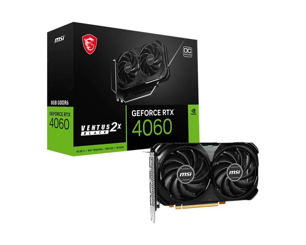 MSI GeForce RTX 4060 VENTUS 2X BLACK OC 8GB New, Open Box GPU