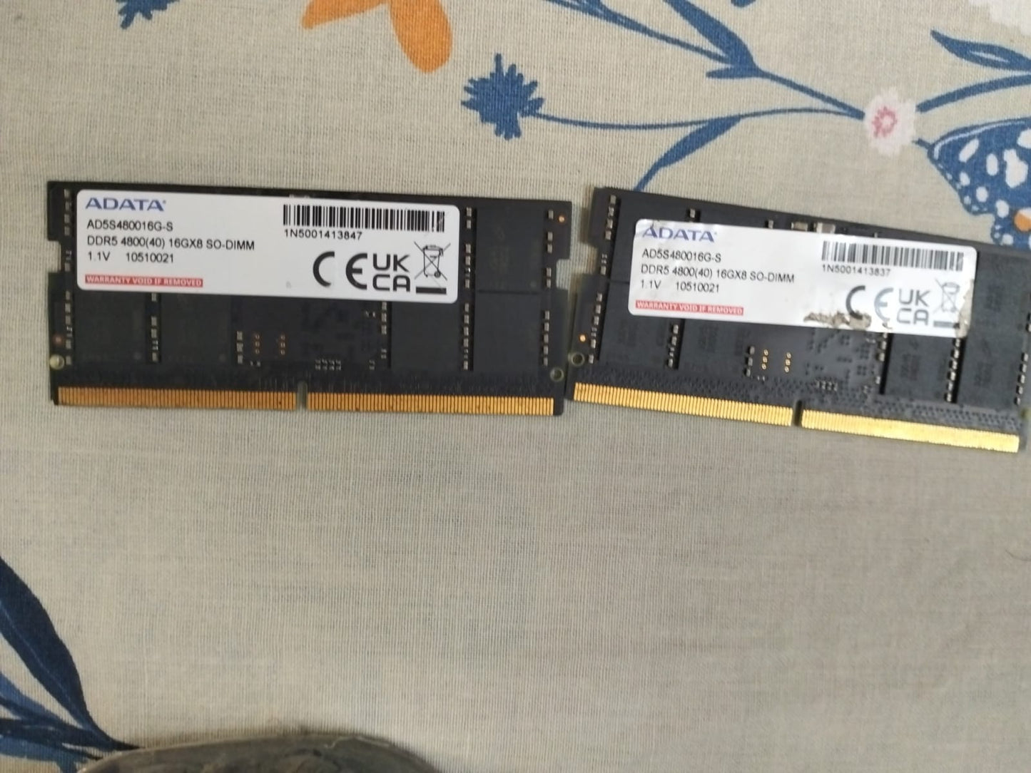 ADATA 32GB (16x2) DDR5 4800MHZ SODIMM Used Laptop RAM