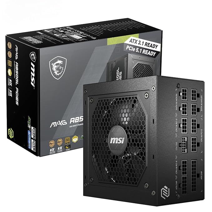 MSI MAG A850GL PCIE5 850 Watts Power Supply Used PSU
