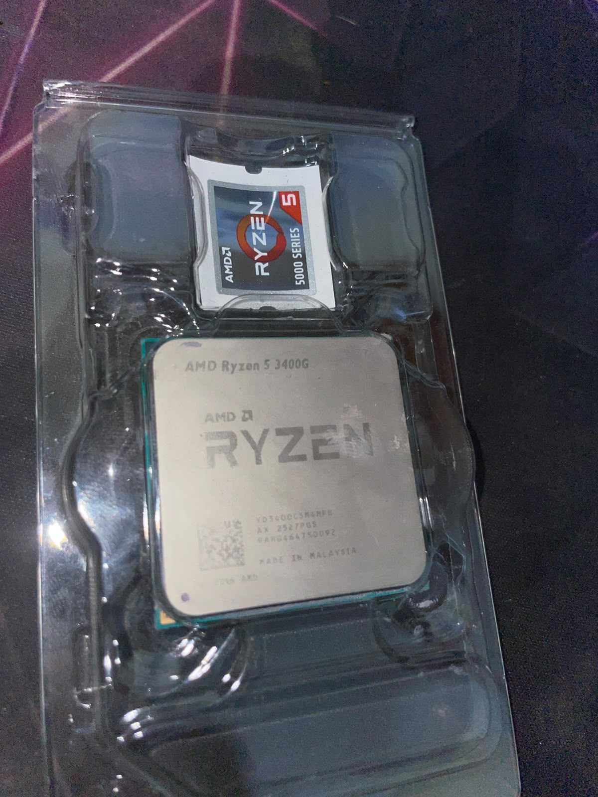 AMD RYZEN 5 3400G 4 Core, 8 threads 4.2 GHZ Used CPU