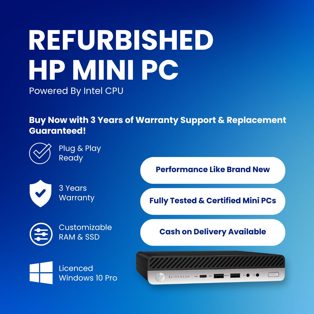 HP EliteDesk Intel Core i5 8th Gen Mini PC | Windows 10 Pro | Refurbished