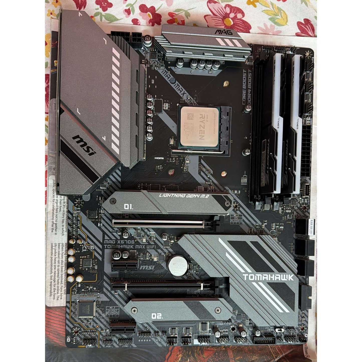 AMD Ryzen 9 5900X 12 Core 24 Threads + MSI MAG X570S Tomahawk MAX WiFi Gaming (Processor+motherboard) Used combo