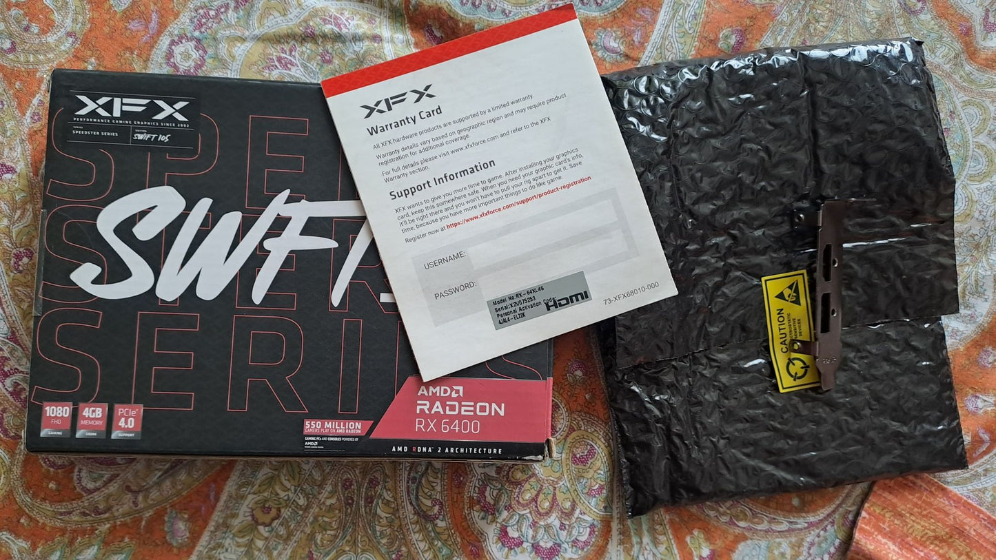 XFX SPEEDSTER SWFT105 RADEON RX 6400 4GB Used GPU