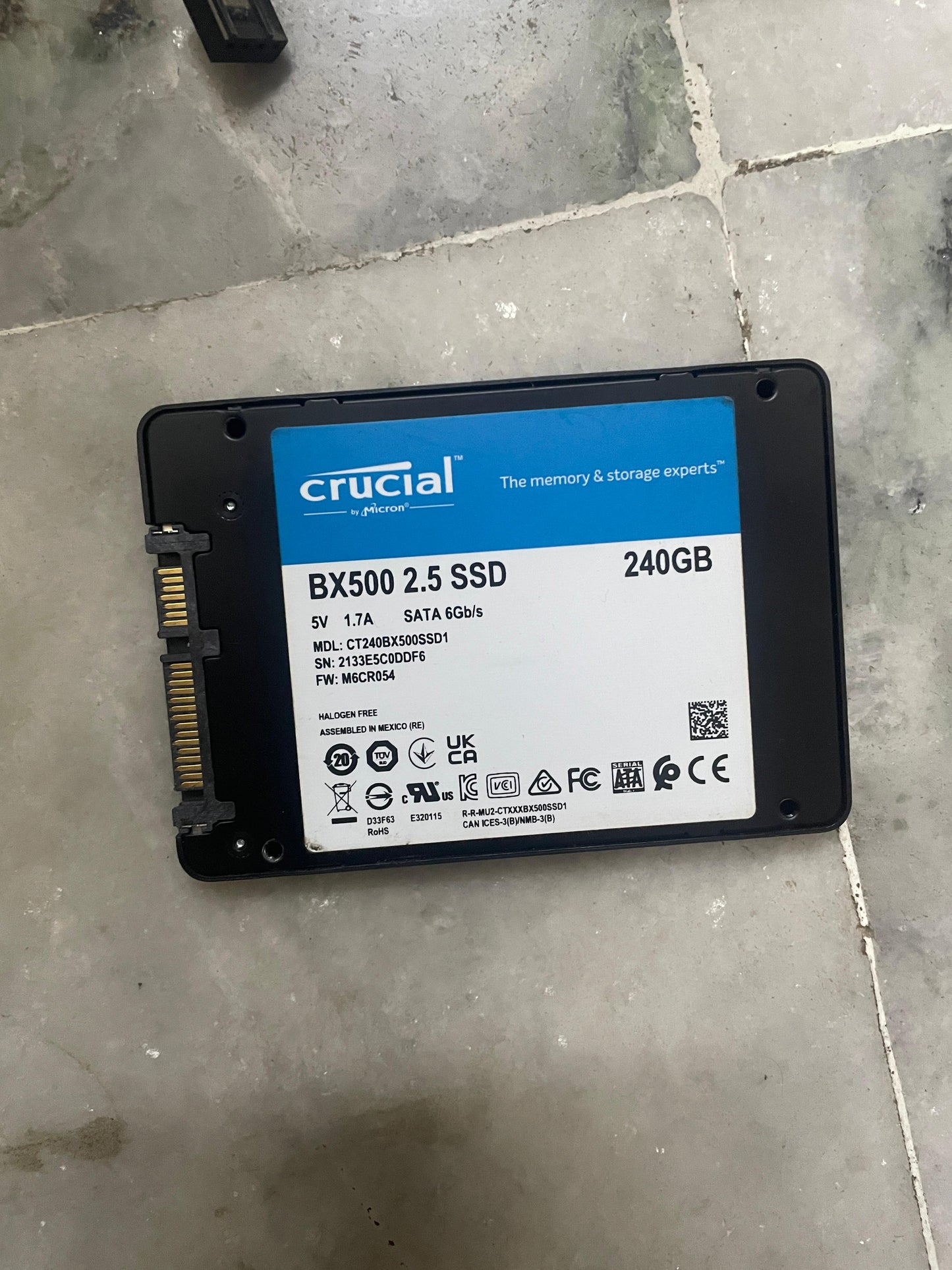 Crucial BX500 240GB up to 540 MB/s SATA (2.5-inch) Used SSD