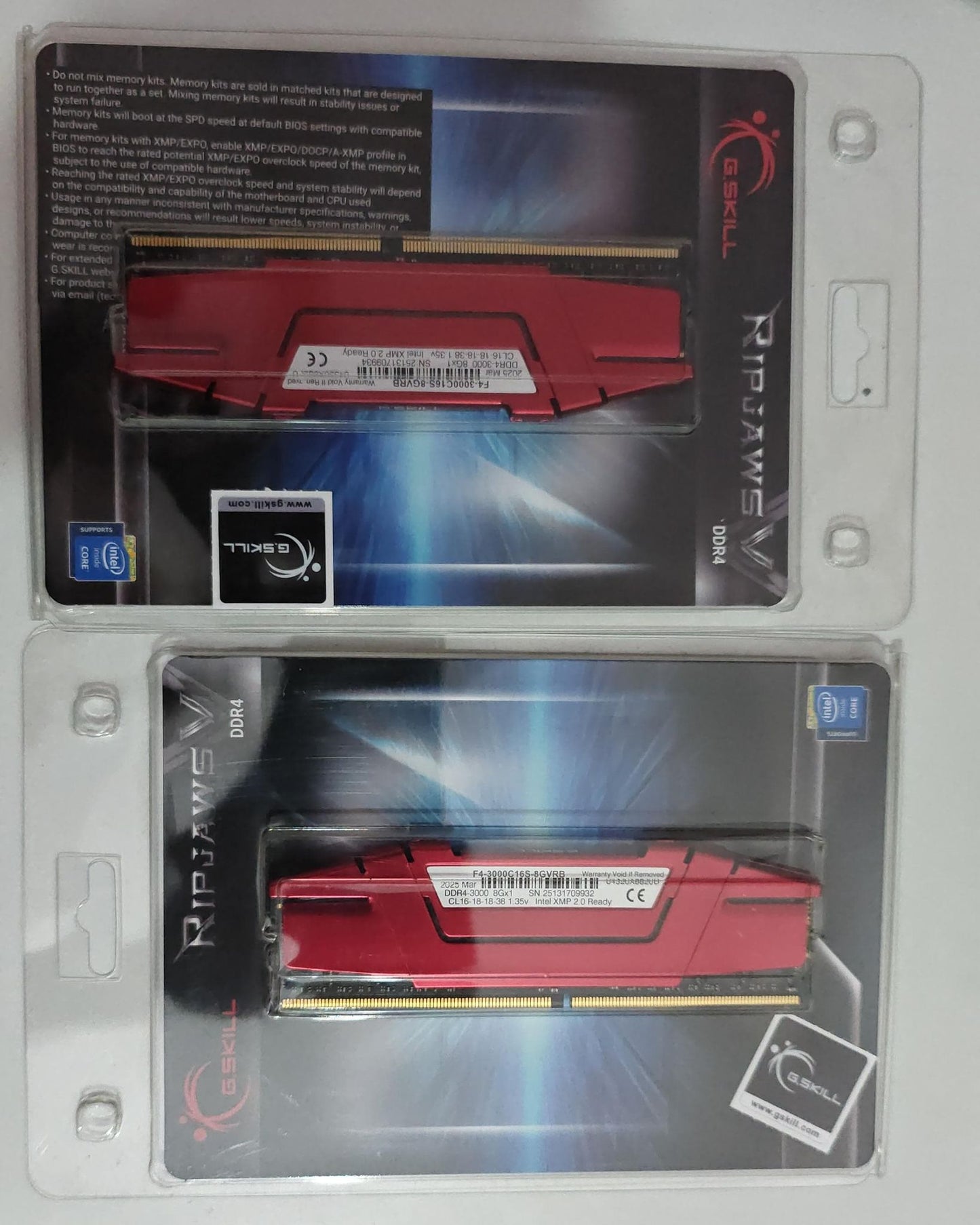 G.SKILL Ripjaws V 16GB (2x8GB) DDR4 3000MHZ C16 Used RAM