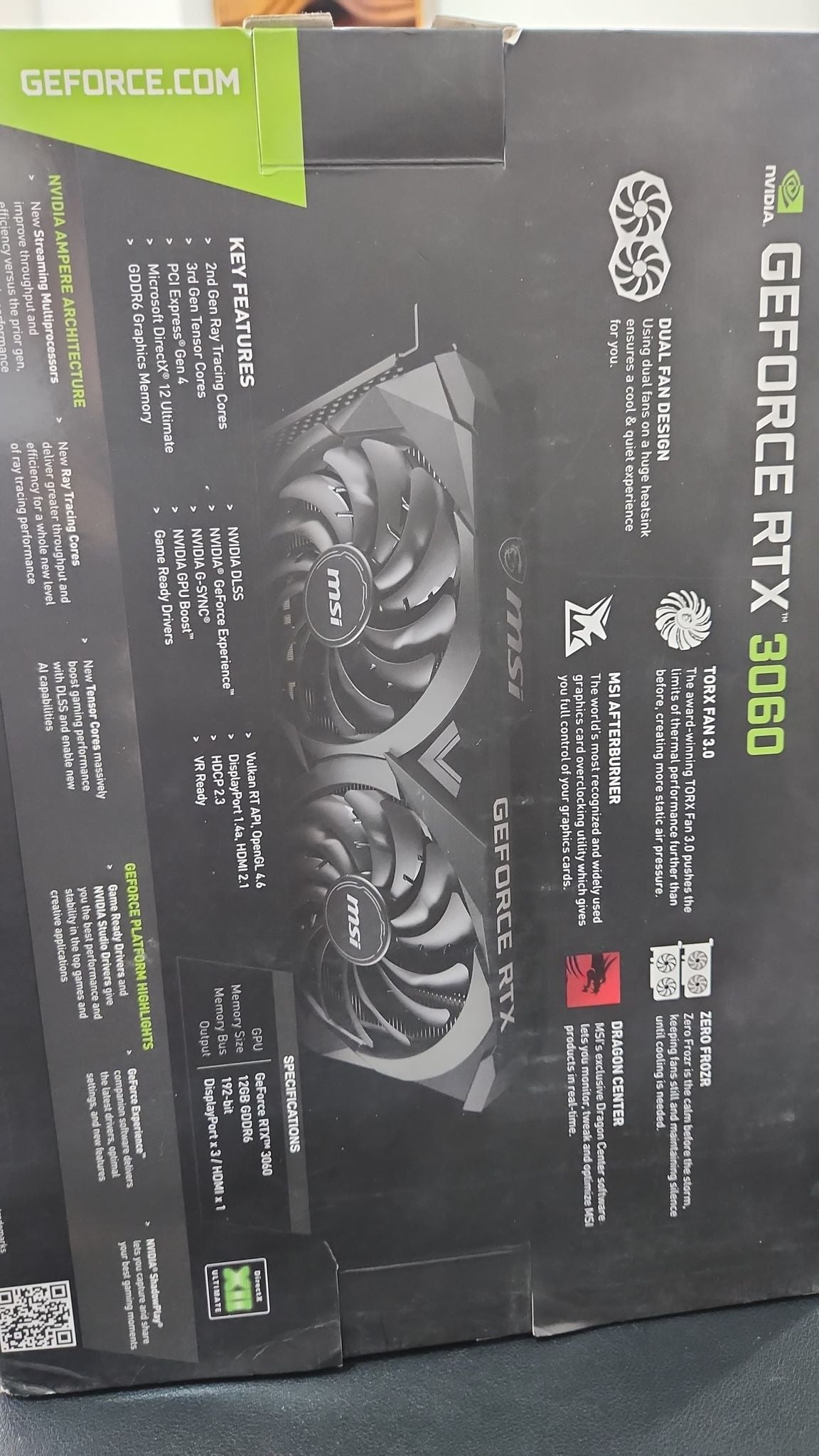 MSI GeForce RTX 3060 VENTUS 2X 12GB OC Used GPU