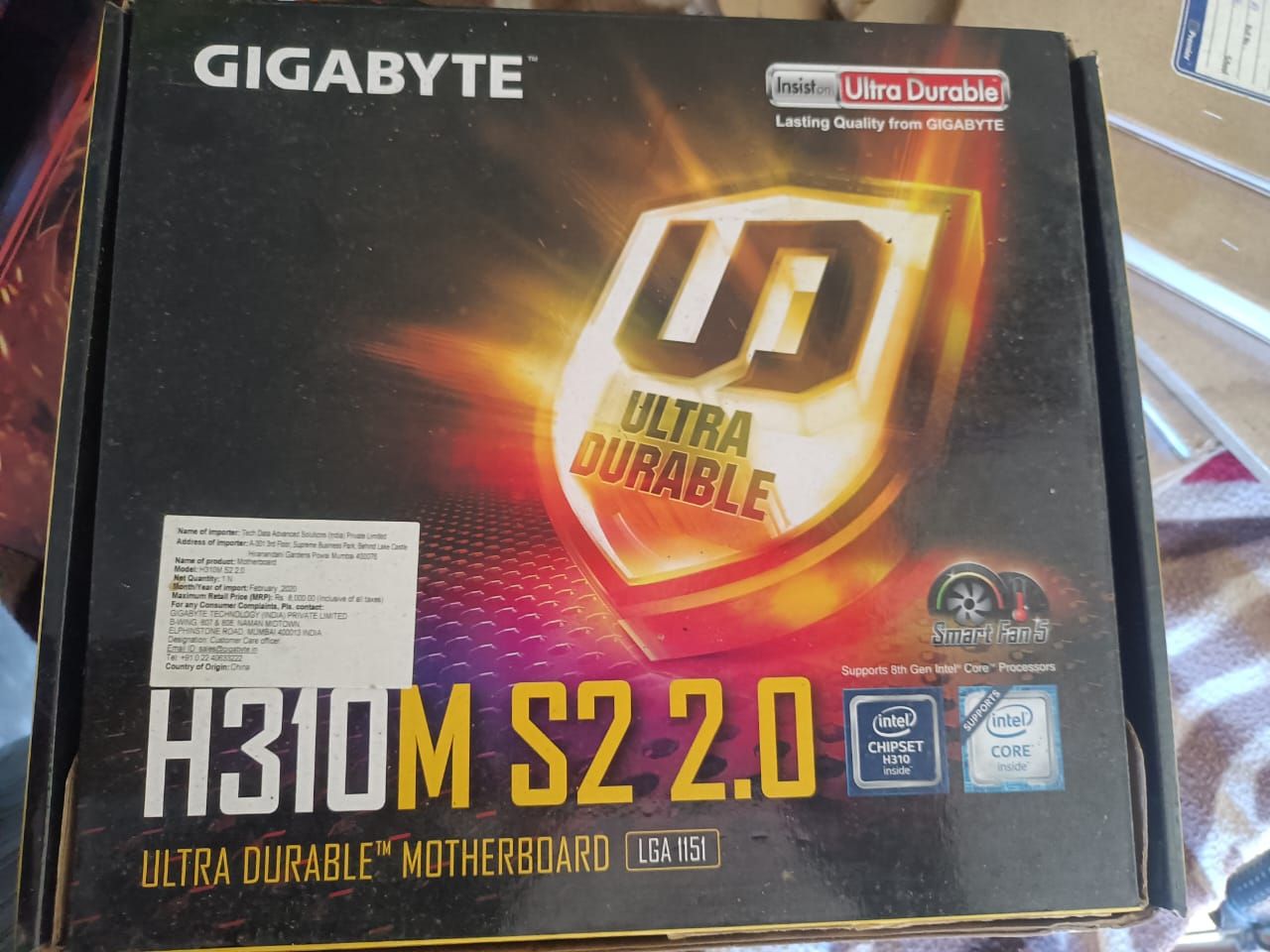 GIGABYTE H310M S2 2.0 LGA 1151 Socket DDR4 Used Motherboard