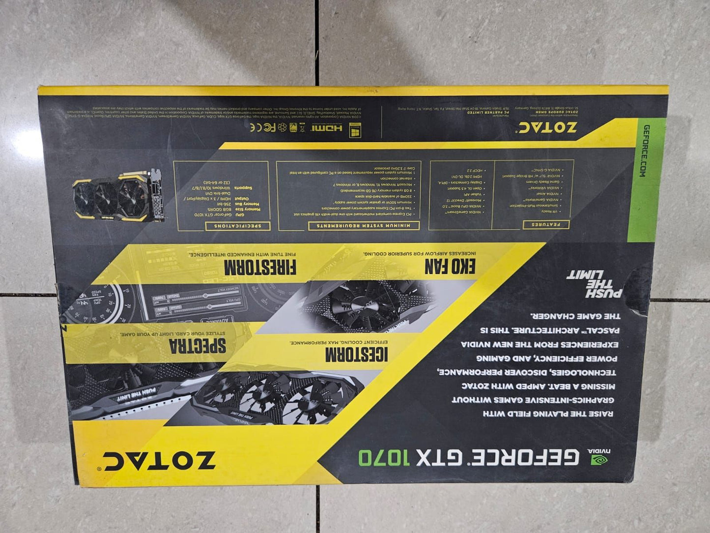 ZOTAC GeForce GTX 1070 AMP Extreme Triple Fans 8GB Used GPU