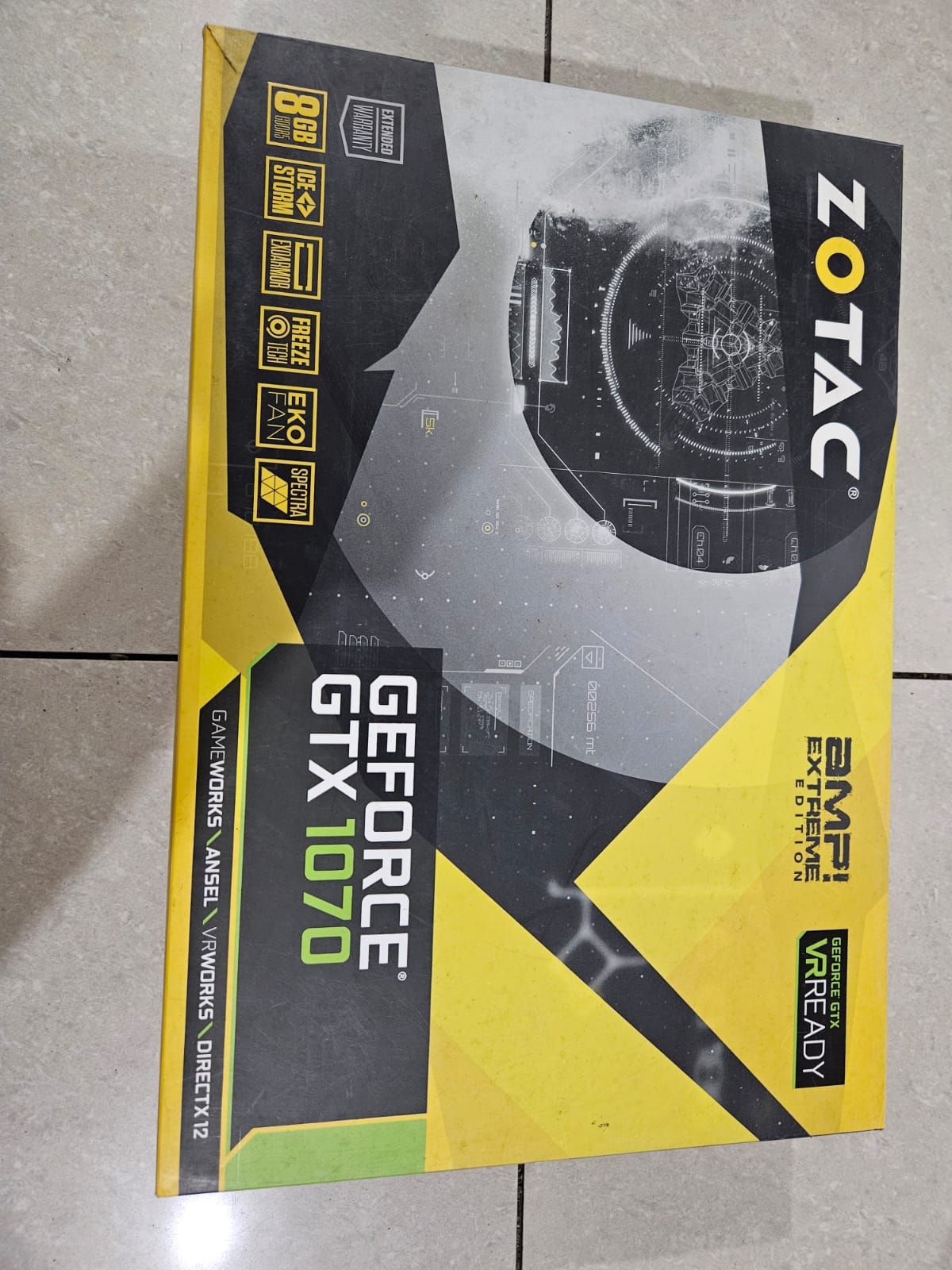 ZOTAC GeForce GTX 1070 AMP Extreme Triple Fans 8GB Used GPU