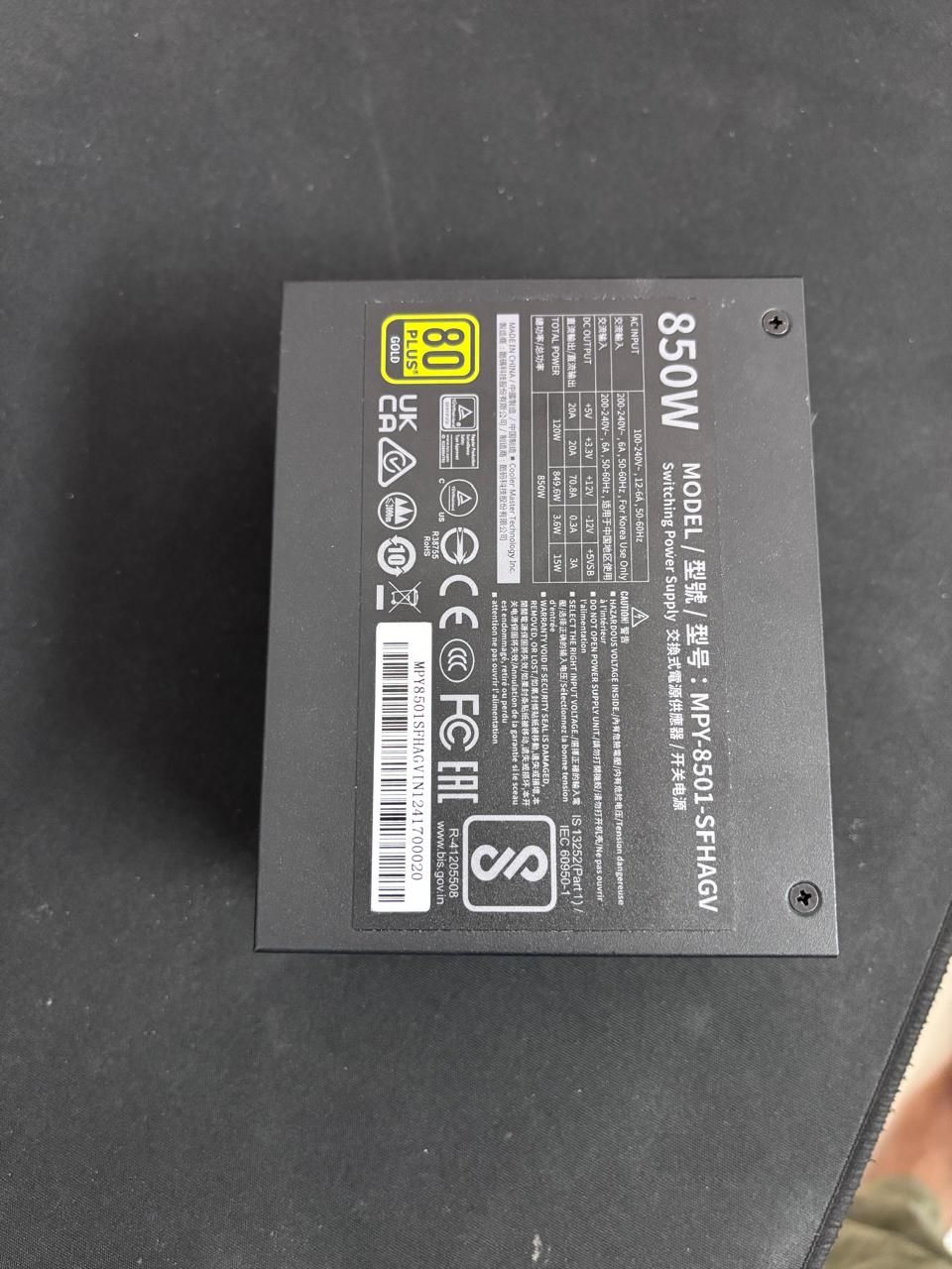Cooler Master V850 SFX Gold 80+ Gold Fully Modular Power Supply Used PSU