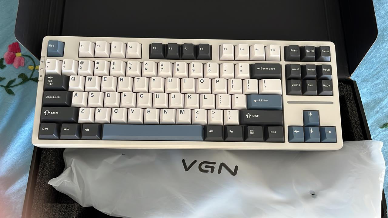Enmakpak x VGN V87 Gaming, Wireless Mechanical Programmable Keyboard, 87 Keys, Hot Swap, 3 Connectivity Bluetooth, 2.4 GHz, USB-C New, Open Box Keyboard