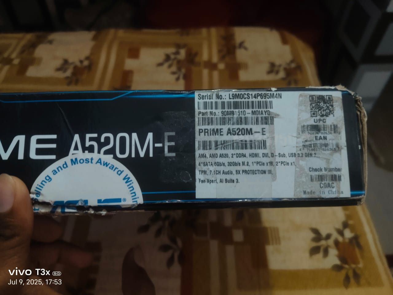 ASUS Prime A520M-E AM4 Socket DDR4 Used Motherboard