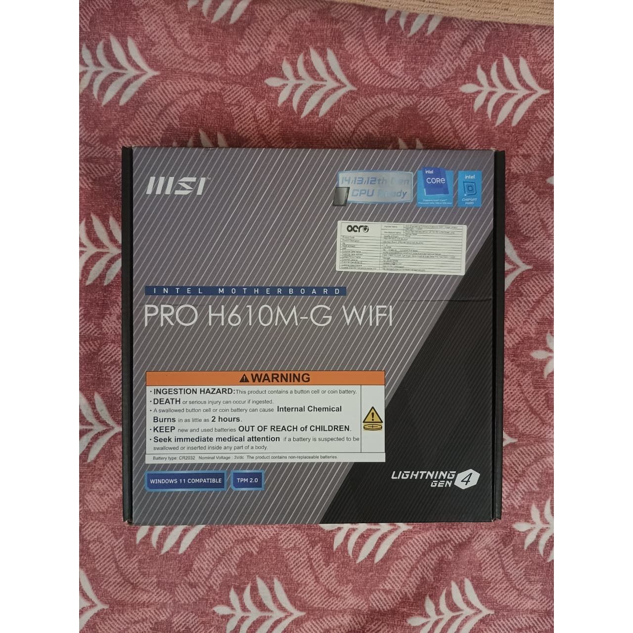 MSI PRO H610M-G WIFI DDR5 LGA1700 Micro ATX Used Motherboard