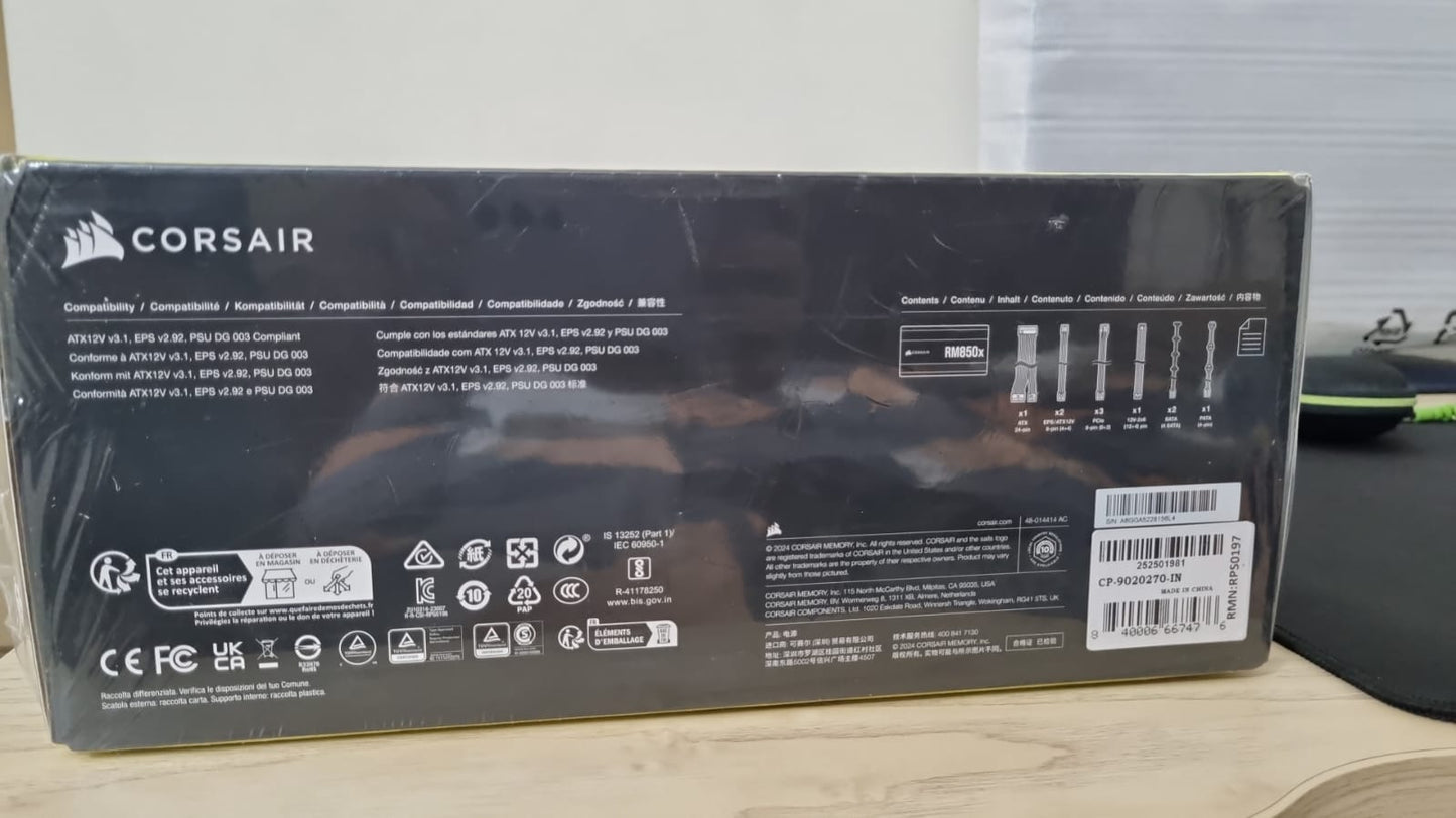 Corsair RM850x 850W 80 Plus Gold Fully Modular ATX Power Supply Used PSU