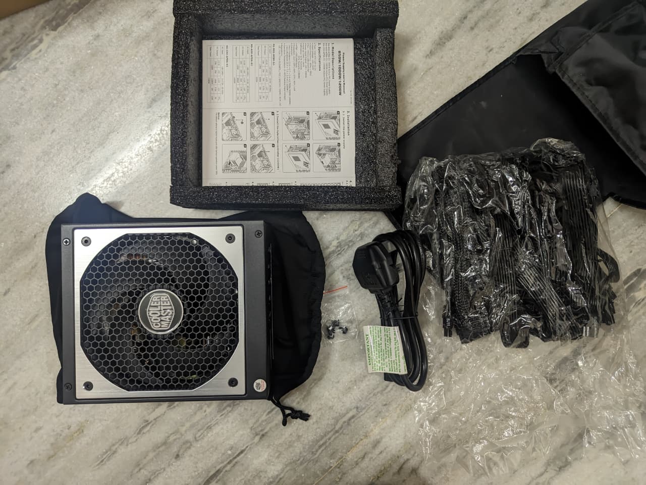Cooler Master V1000 Fully Modular 80 PLUS Gold Certified Power Supply Used PSU