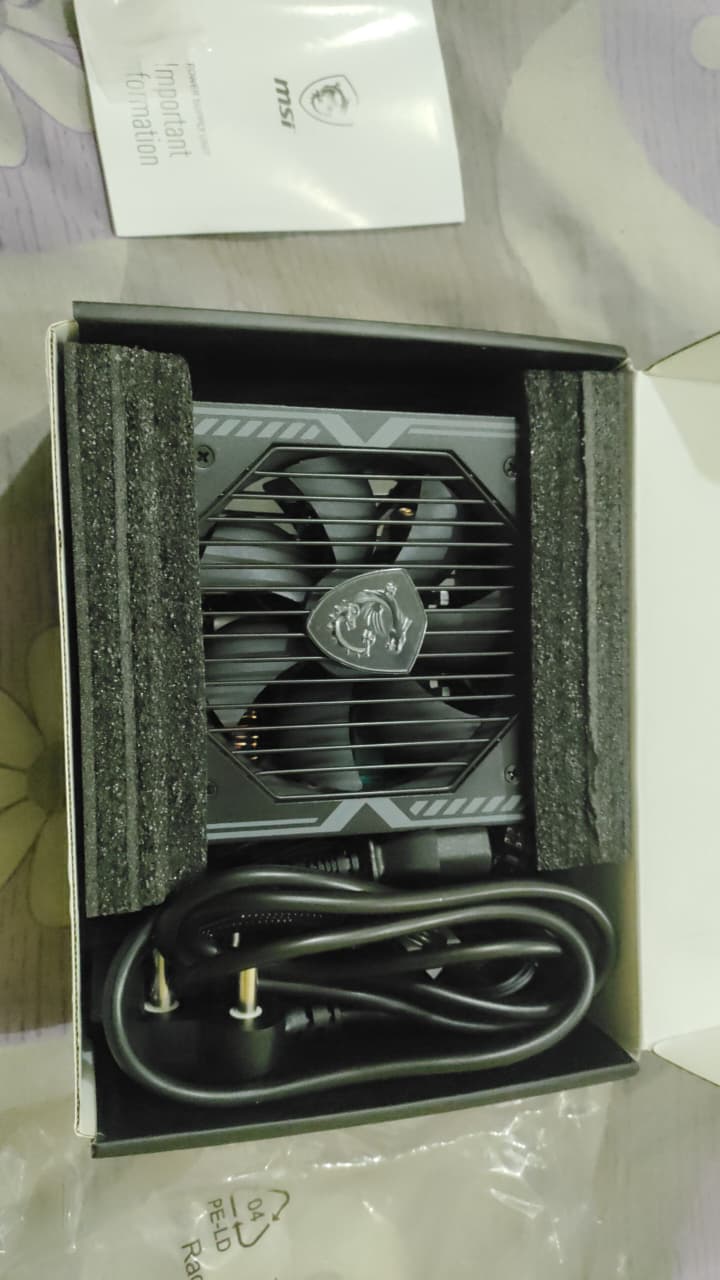 MSI MAG A650BN Power Supply Unit - 650W, 80 Plus Bronze Used PSU