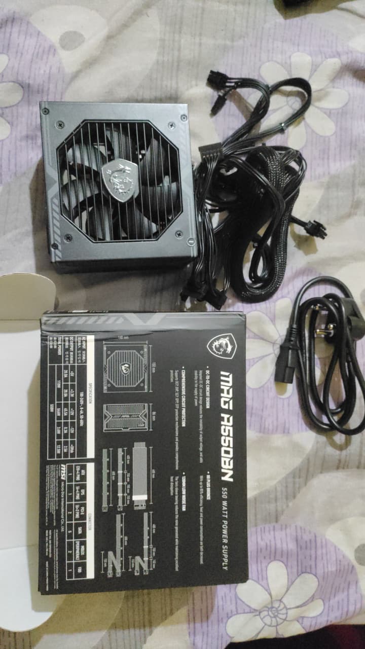 MSI MAG A650BN Power Supply Unit - 650W, 80 Plus Bronze Used PSU