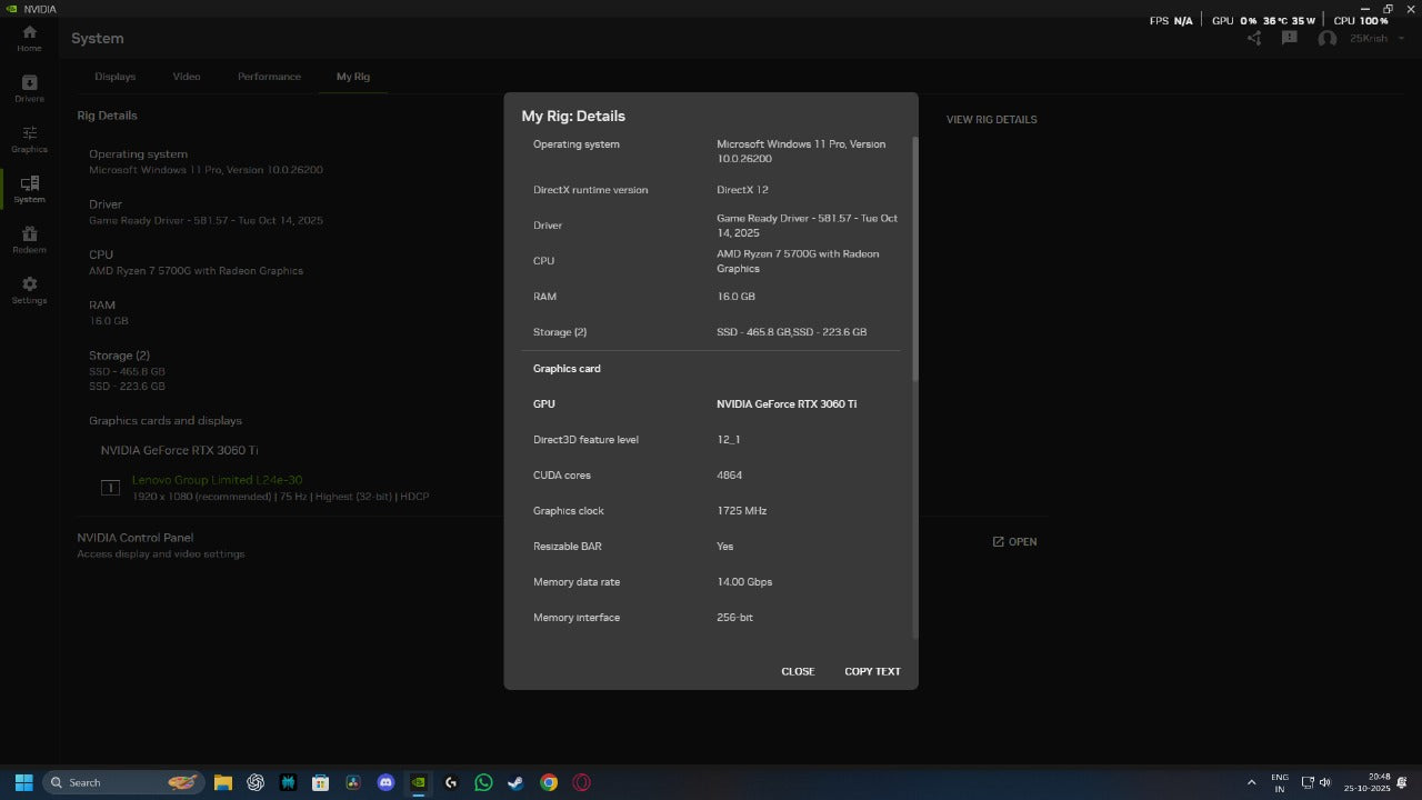 MSI RTX 3060 Ti Gaming X Dual Fan 8GB Used GPU