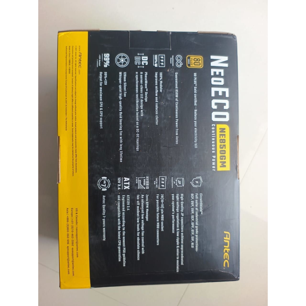 Antec NeoECO NE850G M ATX 3.0 850 Watts Full Modular PSU, 80 Plus Gold Certified Used PSU - Computify.in