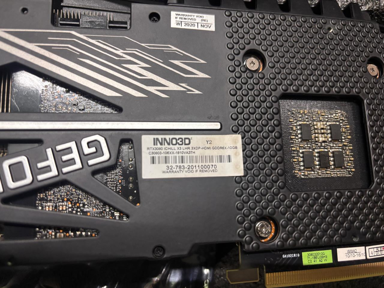 INNO3D GEFORCE RTX 3080 ICHILL X3 10GB Used GPU