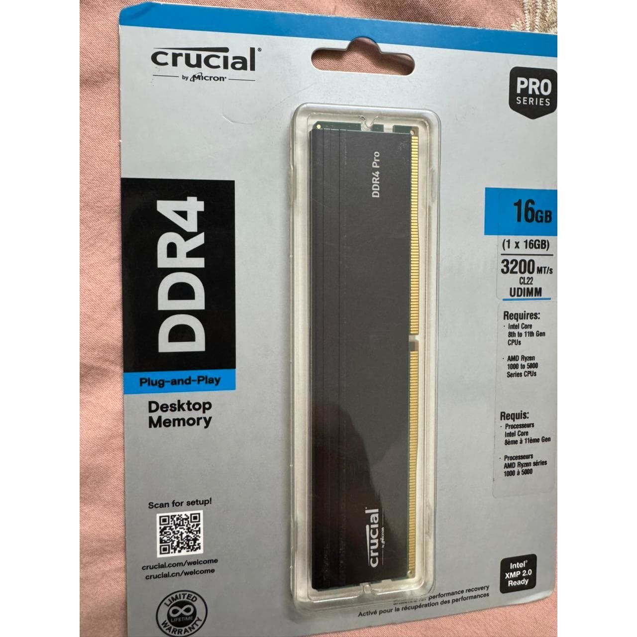 Crucial Pro Series 16GB 3200MHz CL22 DDR4 Used RAM