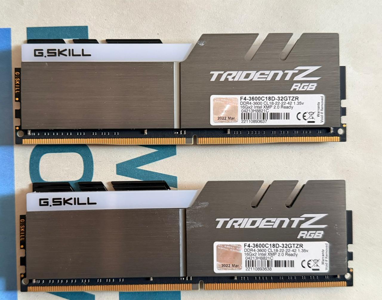G.SKILL Trident Z RGB 32GB (2 x 16GB) DDR4 3600MHz CL18 Used RAM
