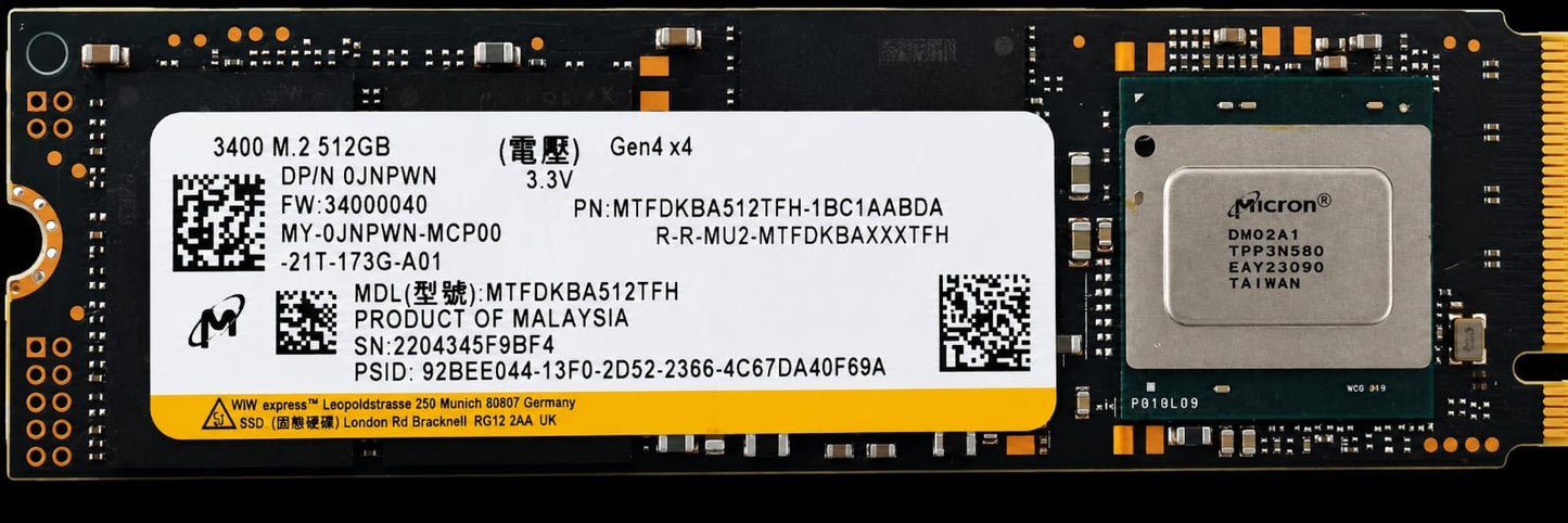 Micron 3400 GEN 4 512GB M.2 NVMe Used SSD