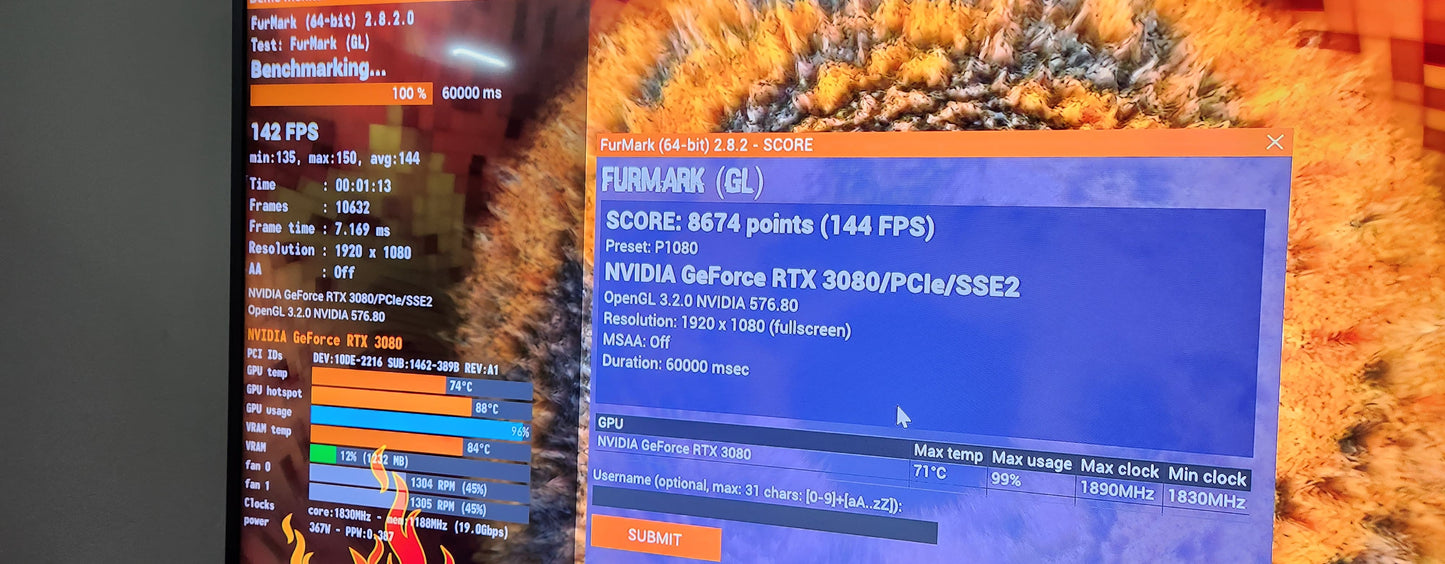 MSI GeForce RTX 3080 GAMING X TRIO 10GB Used GPU