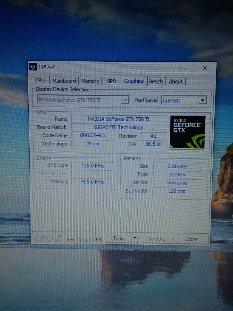 Gigabyte GTX 750 Ti GDDR5 2GB Used GPU