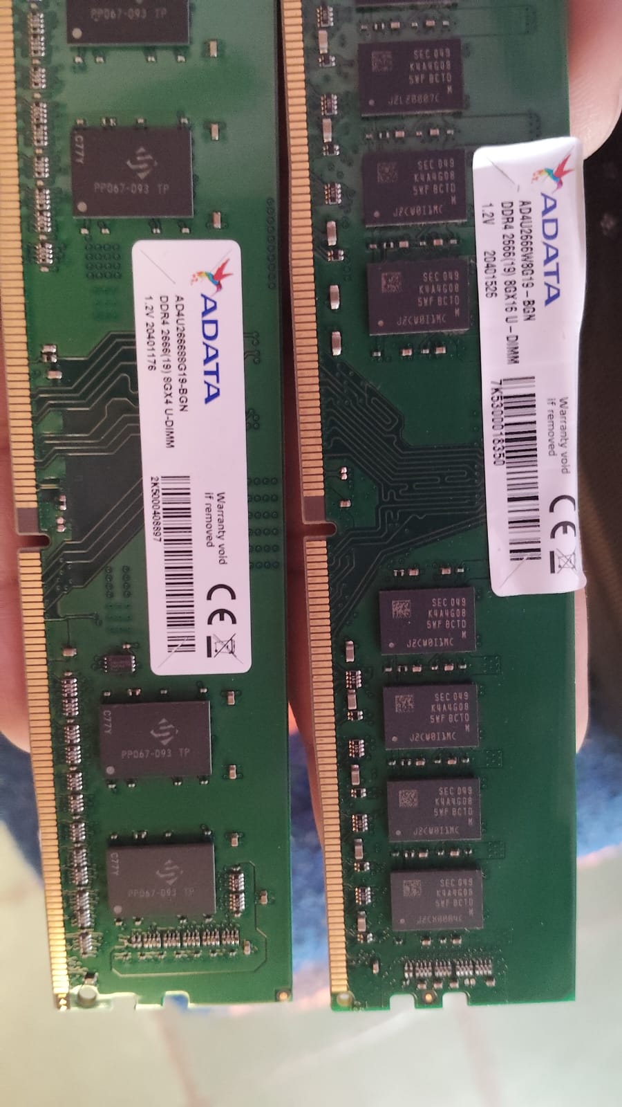 ADATA 16GB (8GB x2) DDR4 2666MHZ Desktop Used RAM