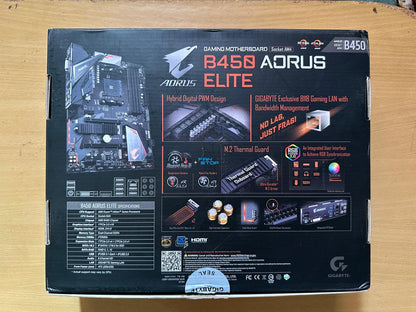 GIGABYTE B450 AORUS Elite ATX AM4 Socket DDR4 Used Motherboard