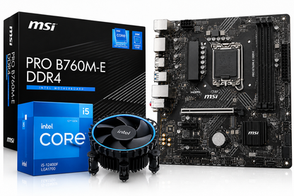 Intel Core i5 12400F + MSI Pro B760M E DDR4 (Processor + Motherboard) Used combo