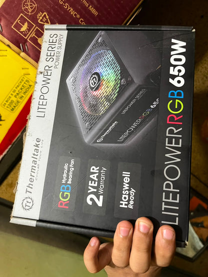 Thermaltake LitePower RGB 650 Watts ATX Power Supply Used PSU