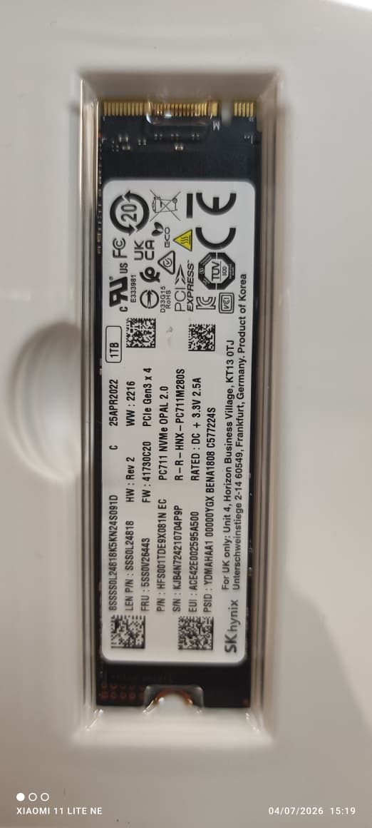 SK Hynix 1TB Gen3 NVMe M.2 (2280) Internal SSD Used SSD