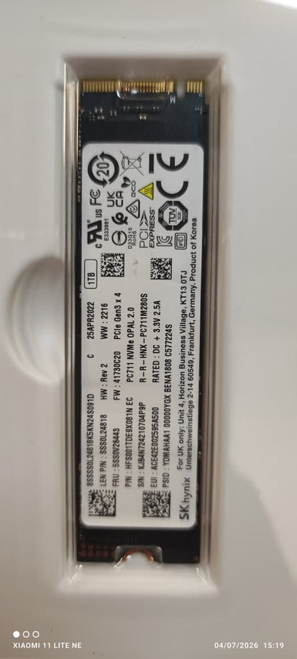 SK Hynix 1TB Gen3 NVMe M.2 (2280) Internal SSD Used SSD