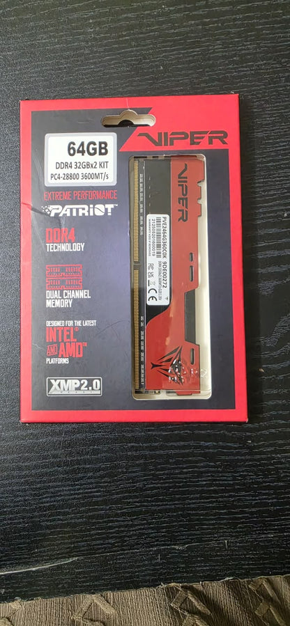Patriot Memory Viper Extreme performance 64GB (2X32GB) 3600MHz Used RAM
