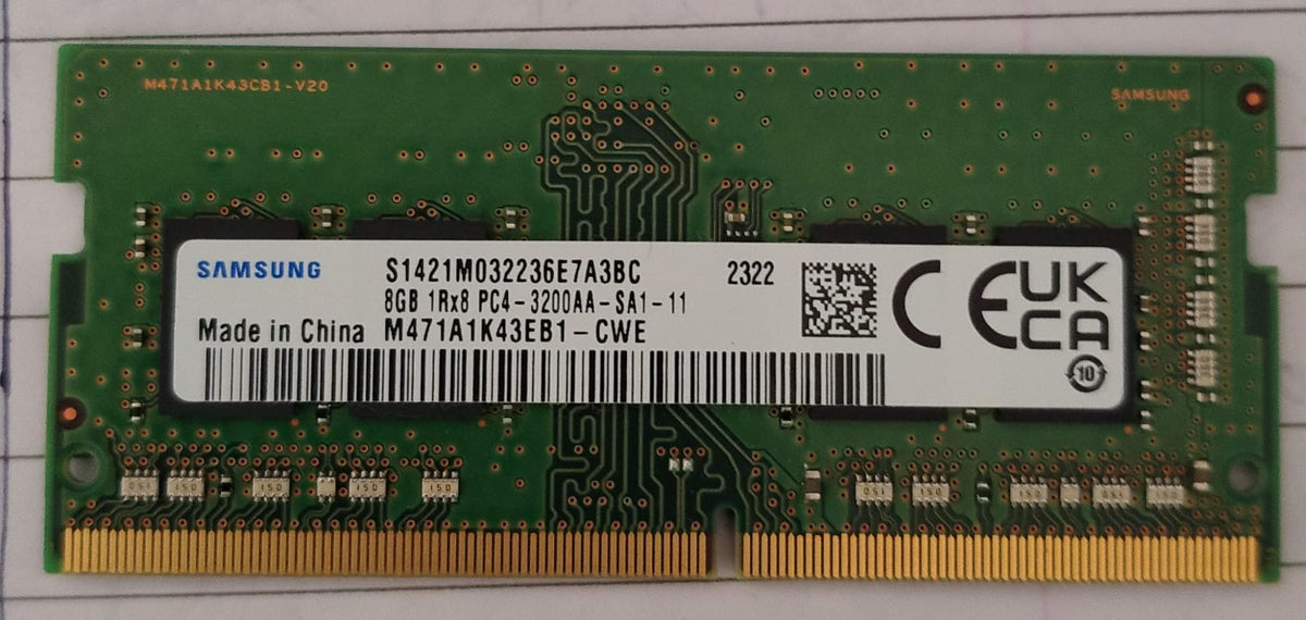Samsung 8GB DDR4 3200MHZ SODIMM Used Laptop RAM