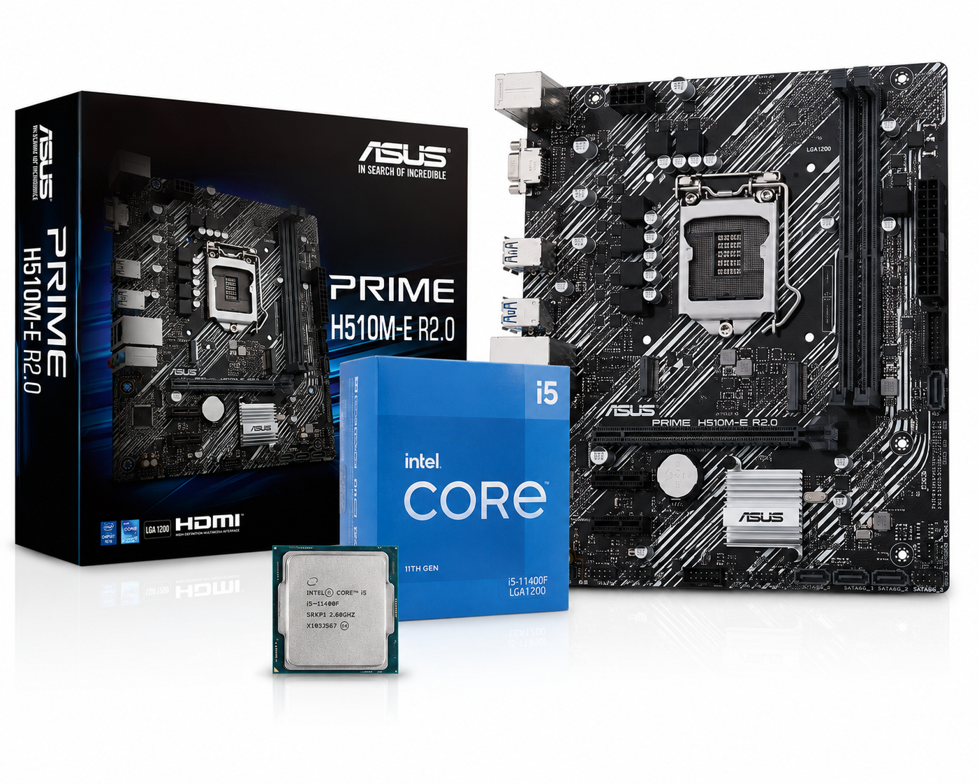 Intel Core i5-11400F + Asus Prime H510M E R2.0 (Processor+Motherboard) Used COMBO