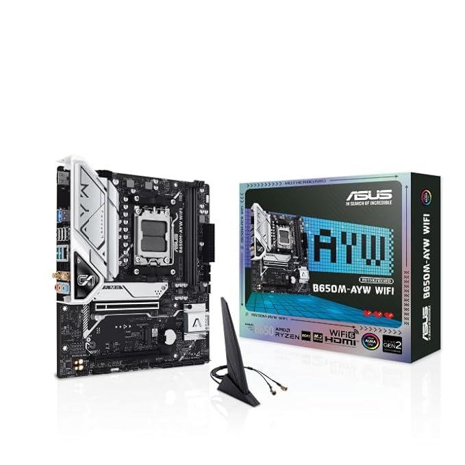 ASUS B650M-AYW WiFi mATX with DDR5, PCIe 5.0 M.2 Support Used Motherboard