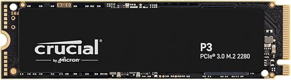 Crucial P3 1TB PCIe Gen3 2280 NVMe M.2 Used SSD
