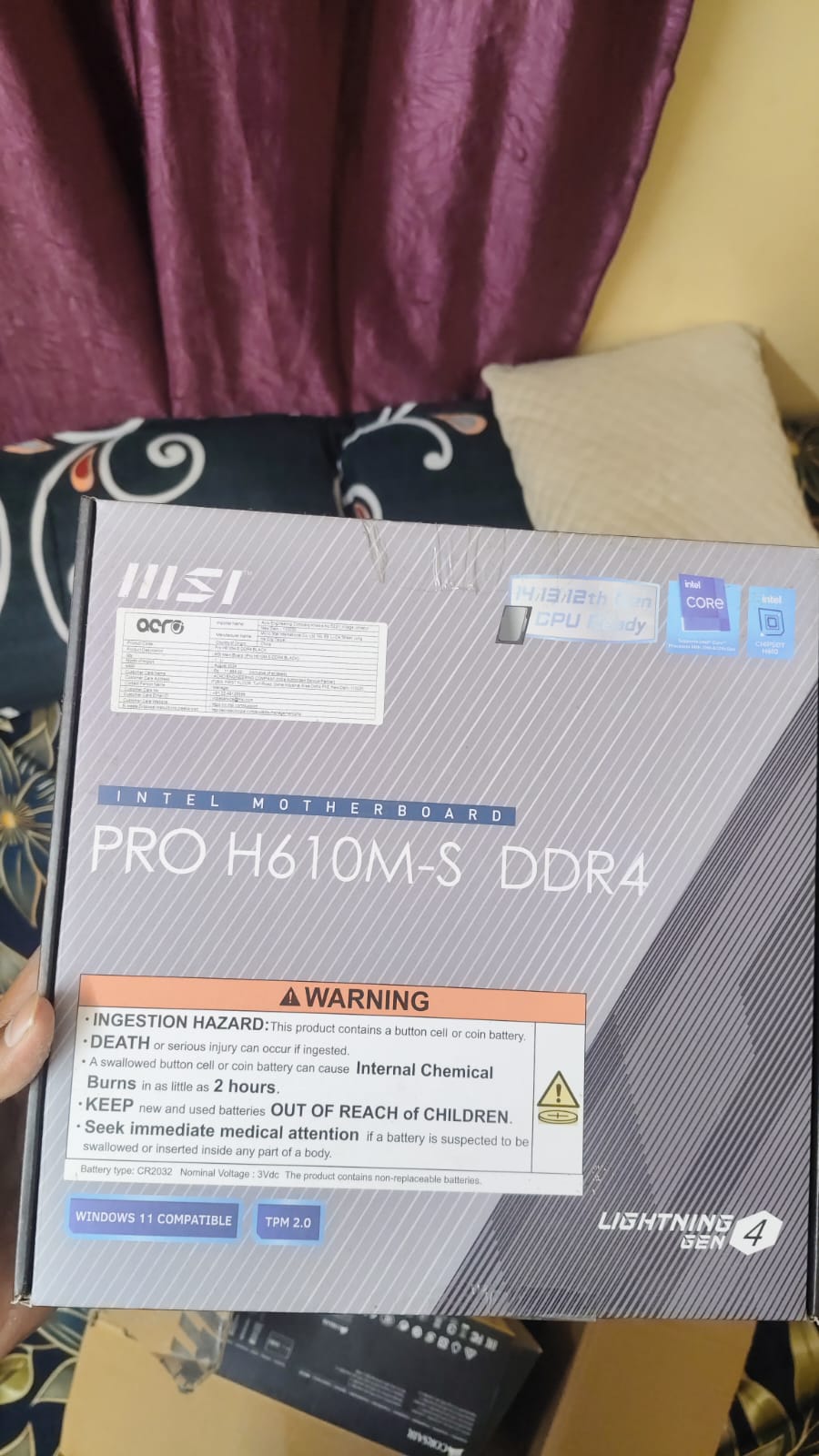 MSI PRO H610M S LGA1700 Socket DDR4 Used Motherboard