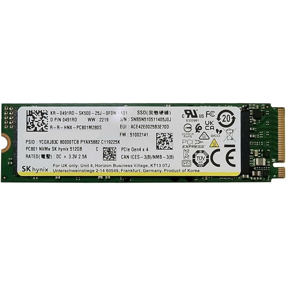 SK Hynix 512GB NVMe M.2 (2280) Internal SSD Used SSD