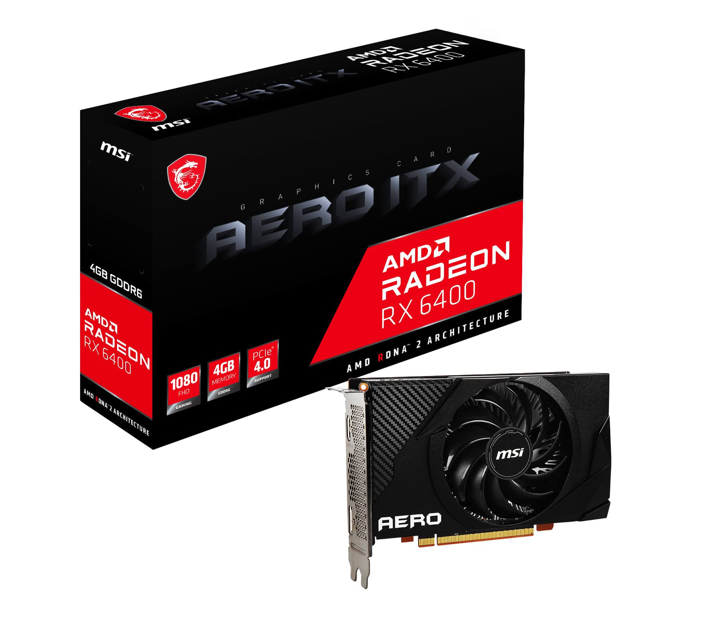 MSI Radeon RX 6400 AERO ITX 4GB Used GPU