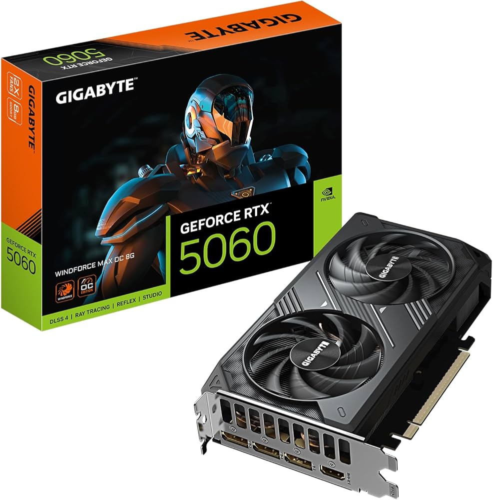 GIGABYTE GeForce RTX 5060 WINDFORCE MAX OC 8GB GDDR7 Used GPU