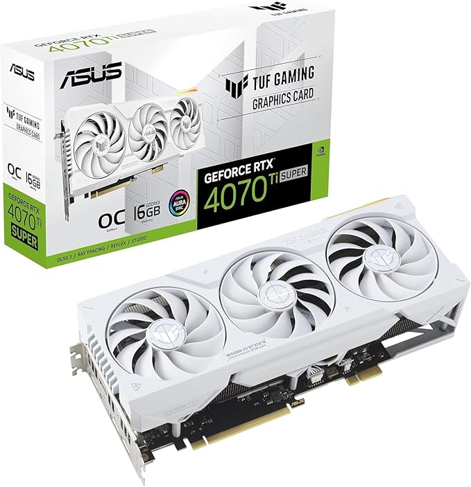 ASUS TUF Gaming RTX 4070 Ti SUPER BTF WHITE OC Edition 16GB Used GPU