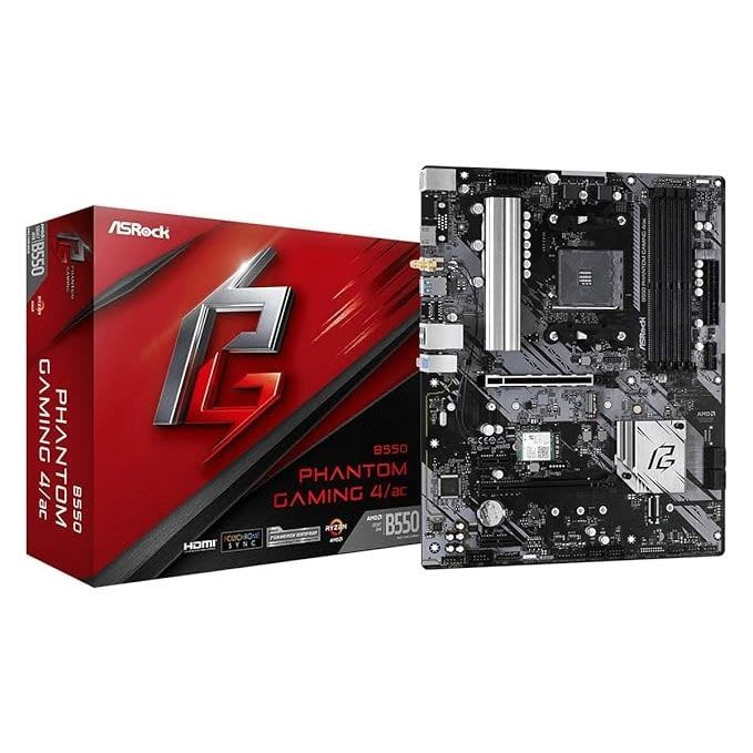 AMD Ryzen 5 3600 + ASRock B550 Phantom Gaming 4 AC (Processor+Motherboard) COMBO Used - Computify.in