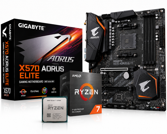 AMD Ryzen 7 3700X 8 Core 16 Threads + Gigabyte X570 Aorus Elite (Processor+Motherboard) Used Combo