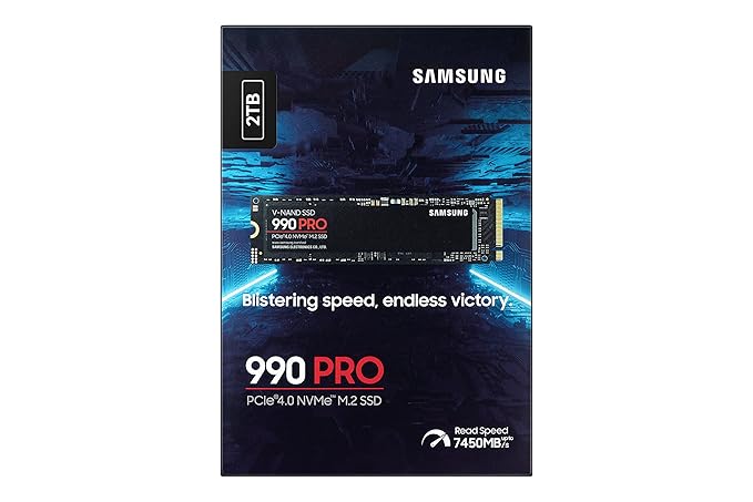 Samsung 990 PRO 2TB PCIe 4.0 M.2 Seq. Read Speeds Up to 7,450 MB/s Used SSD