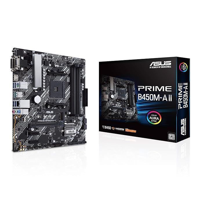 ASUS Prime B450M-A II AM4 Socket DDR4 Used Motherboard
