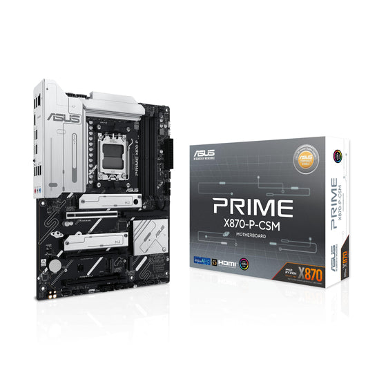 ASUS Prime X870-P-CSM ATX Motherboard AM5, 14+2+1(80A) Power Stages, PCIe 5.0 x16 Slot, Four M.2 Slots, DDR5 Slots, USB 40Gbps Type-C Used Motherboard